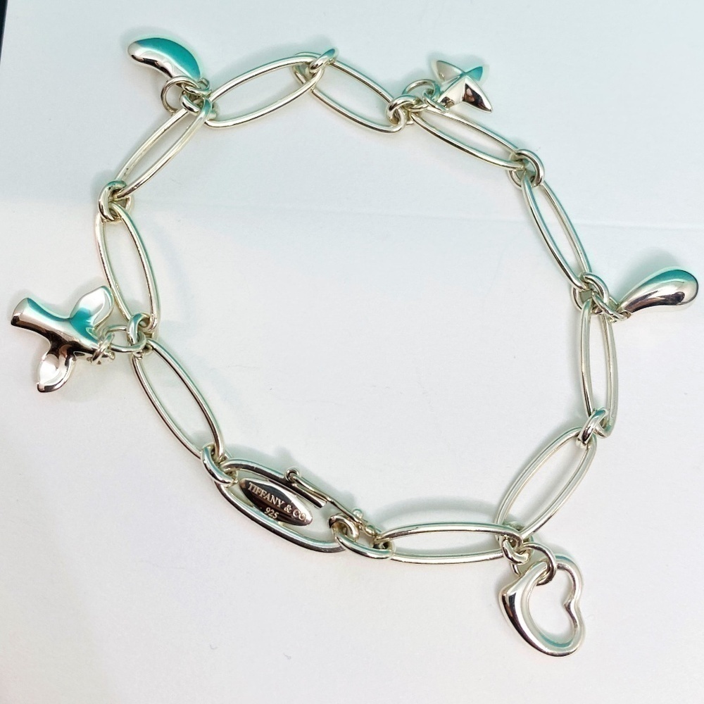 Vintage Tiffany & co Elsa Peretti charm bracelet  925 box